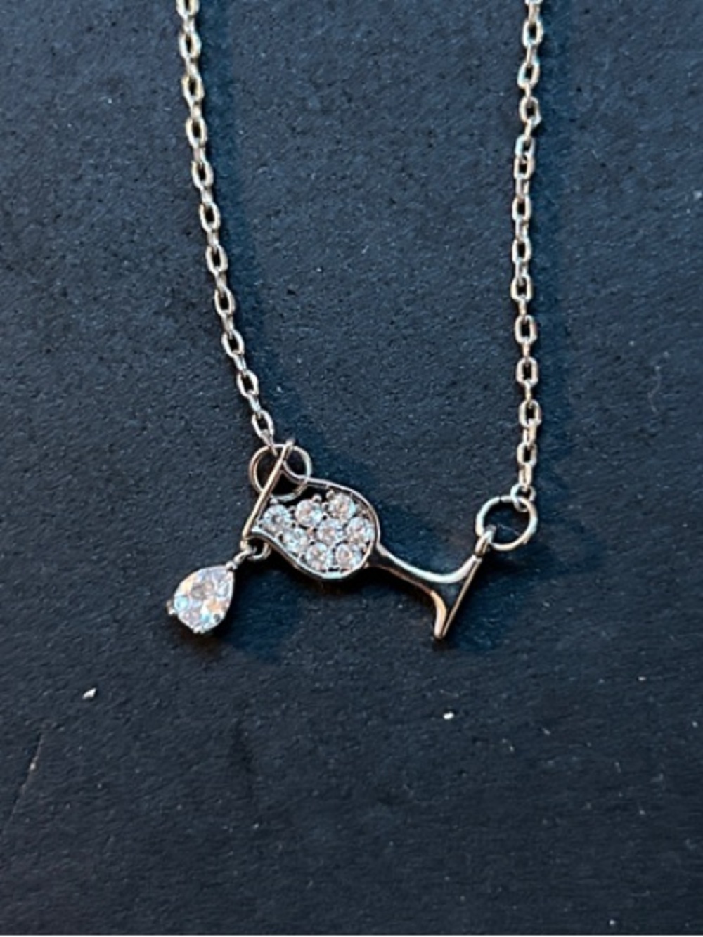 Silver Pendant Necklace - White